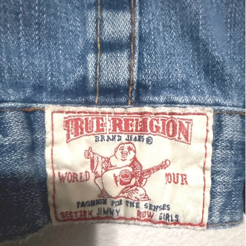 True Religion‎ Denim Jean Jacket Girl's Size XL World Tour Blue Western
